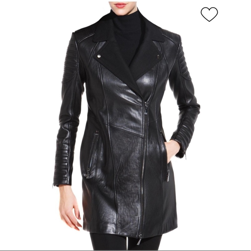 Dawn Levy Ricki Leather Trench Coat